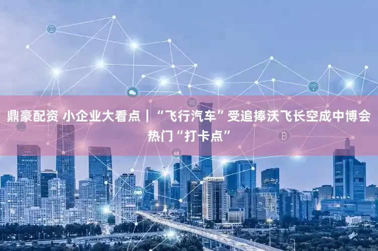 鼎豪配资 小企业大看点｜“飞行汽车”受追捧沃飞长空成中博会热门“打卡点”