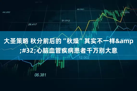 大圣策略 秋分前后的“秋燥”其实不一样&#32;心脑血管疾病患者千万别大意
